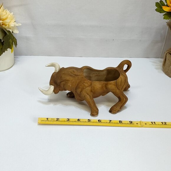 Napcoware Ceramic Bull Planter Sculpture MidCentury Modern C-4889 No Chips Dirty - Picture 10 of 11